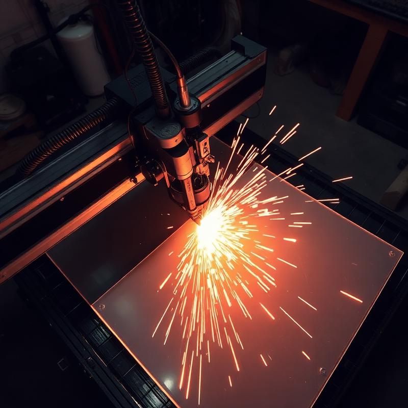 CNC router kesim sırasında kıvılcımlar